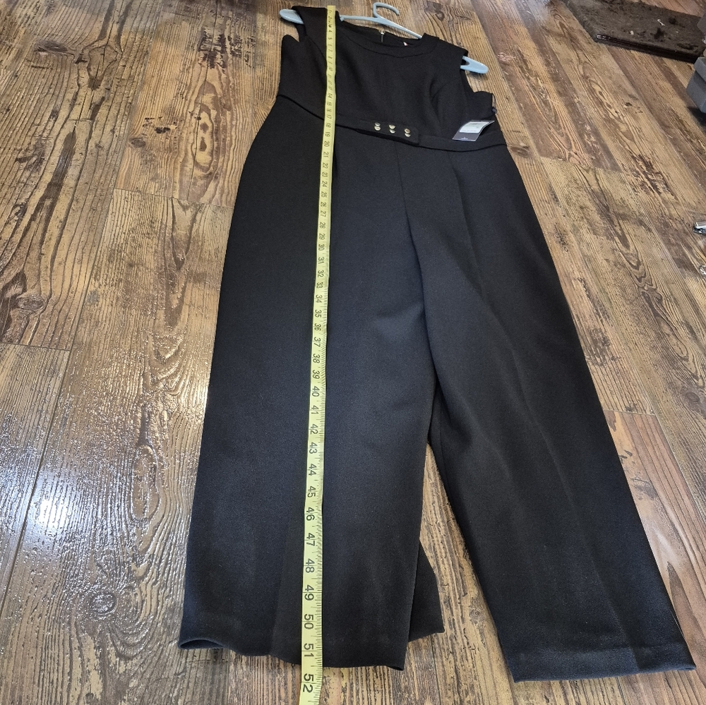 Tommy Hilfiger Black Cropped Jumpsuit Size 8 - Picture 8 of 10